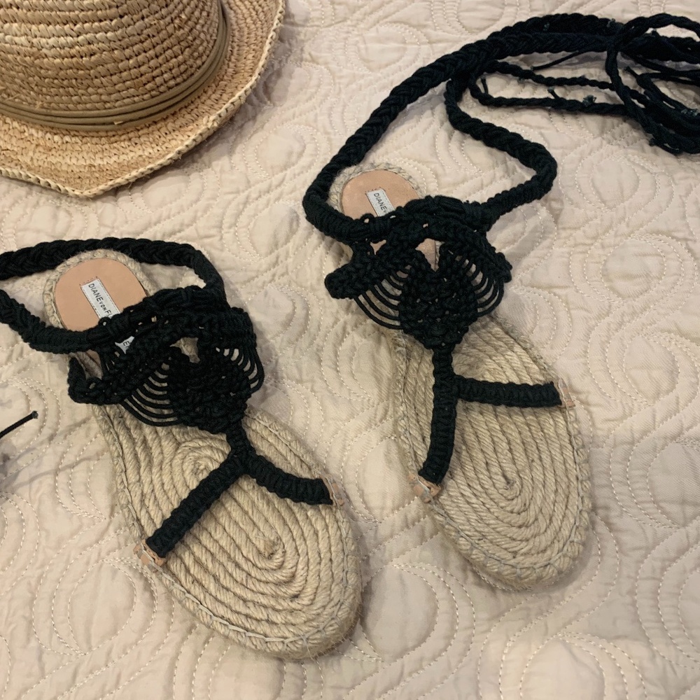 DVH Boho Chic Espadrille Sandals Macrame Wrap 7